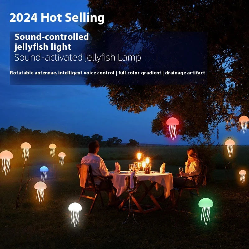 Jellyfish Mood Lamp LED Jellyfish Night Light Portable Jellyfish Lamp Jellyfish Decorations Smart Table Lamp for Bedside Desk