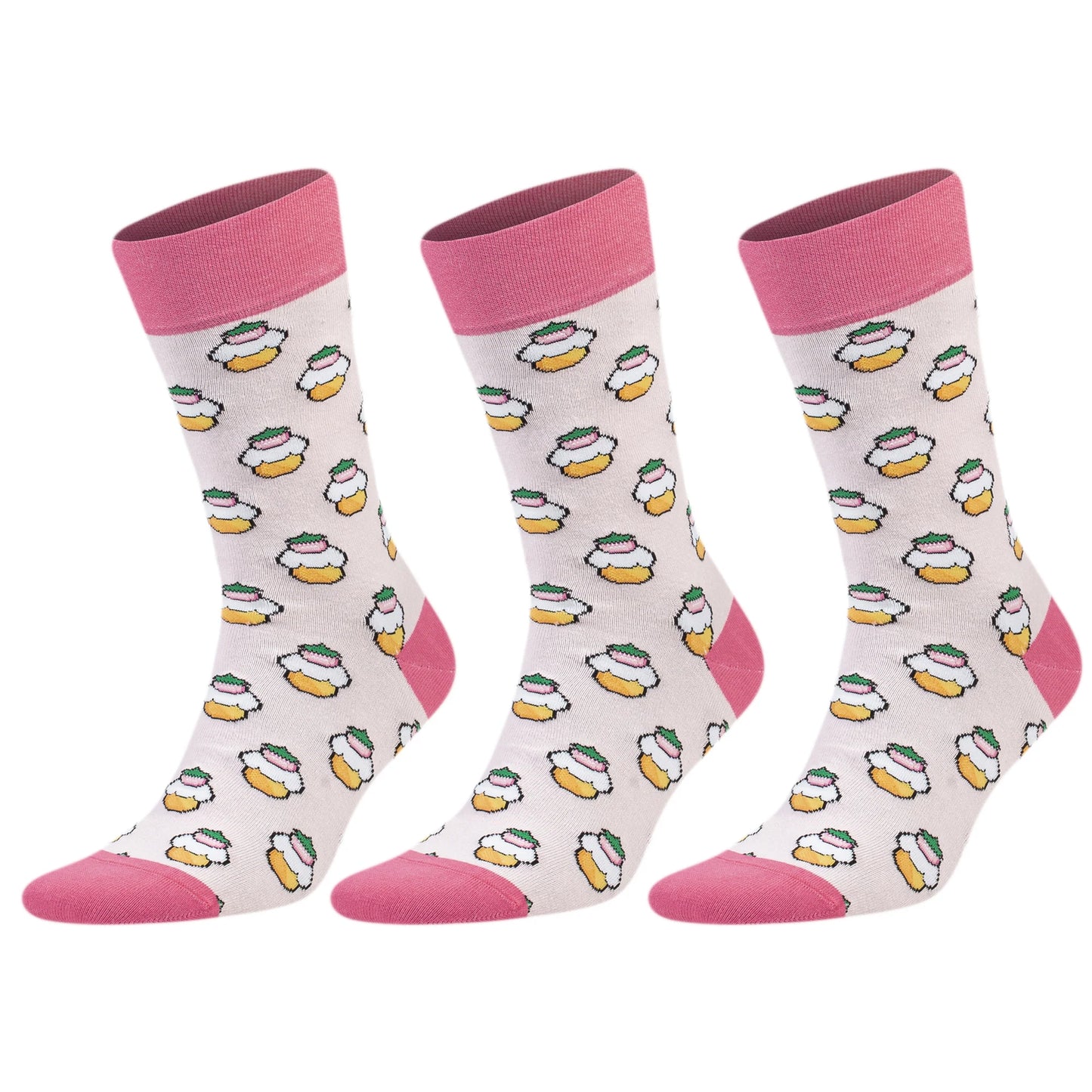 3 Pairs Men'S & Women'S Colorful Novelty Crew Socks – Fun Cotton Dress Socks