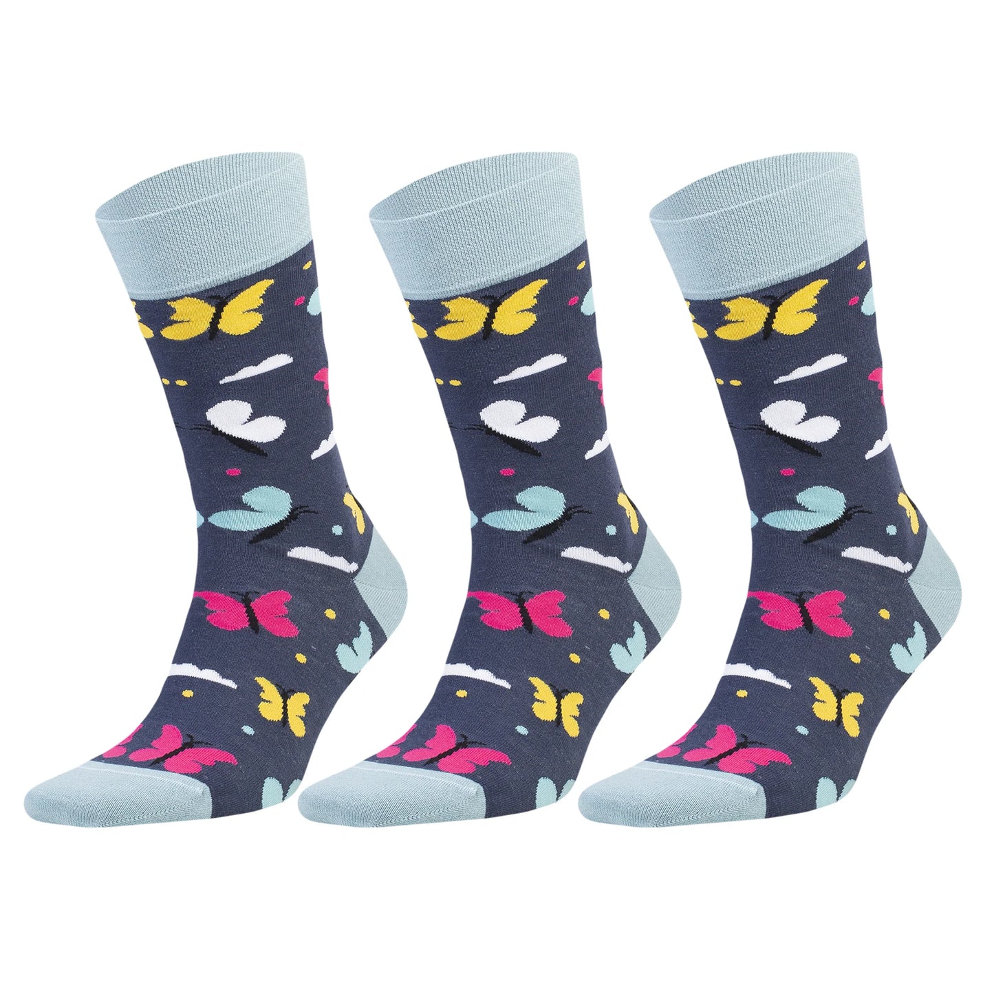 3 Pairs Men'S & Women'S Colorful Novelty Crew Socks – Fun Cotton Dress Socks