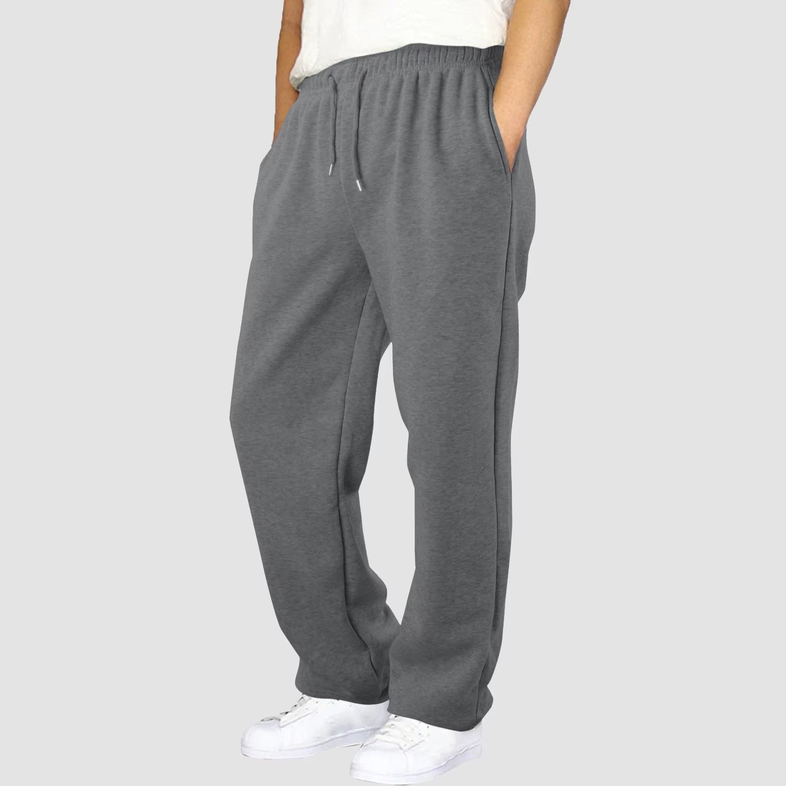 Baggy Sweatpants for Men 2024 Elastic Waist Drawstring Grey Pants Sport Casual Trousers with Pockets Gym Fitness Joggy plus Size